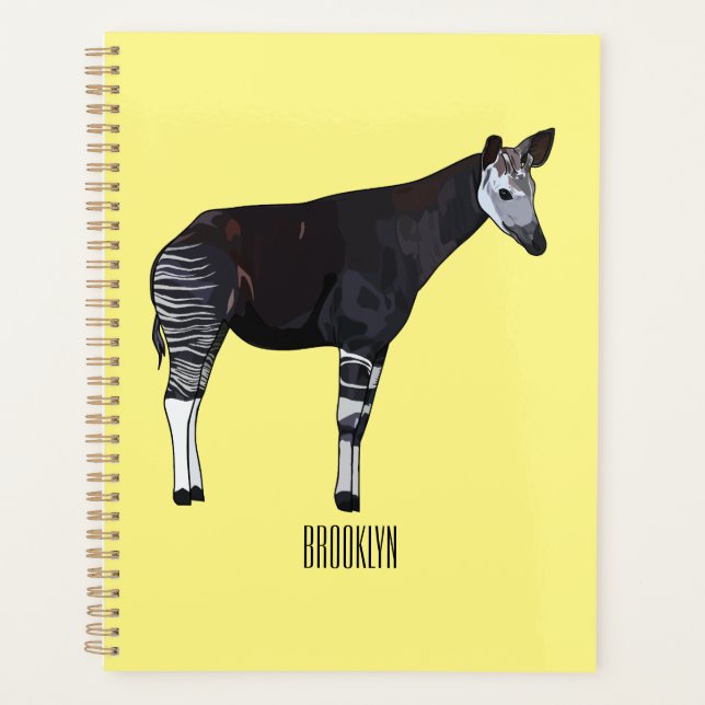 Okapi cartoon Illustration Planer (Vorderseite)