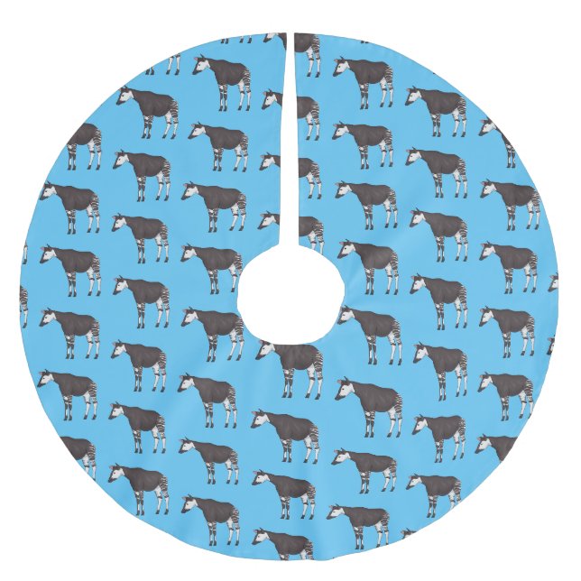 Okapi cartoon Illustration Polyester Weihnachtsbaumdecke (Vorderseite)