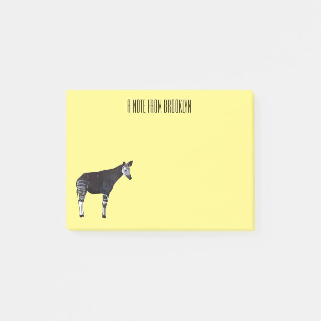Okapi cartoon Illustration Post-it Klebezettel (Vorderseite)