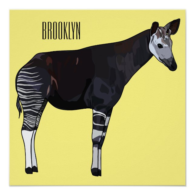 Okapi cartoon Illustration Poster (Vorderseite)