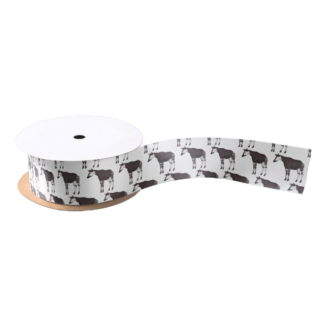 Okapi cartoon Illustration Satinband (Spule)