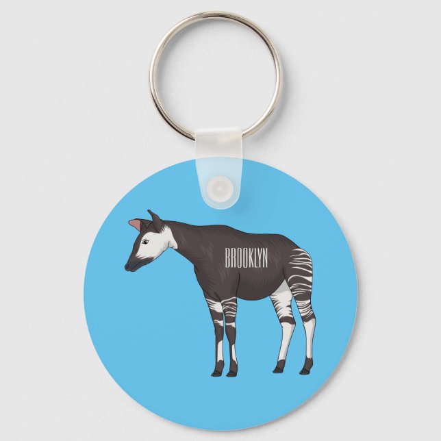 Okapi cartoon Illustration Schlüsselanhänger (Vorderseite)