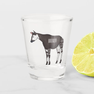 Okapi cartoon Illustration Schnapsglas