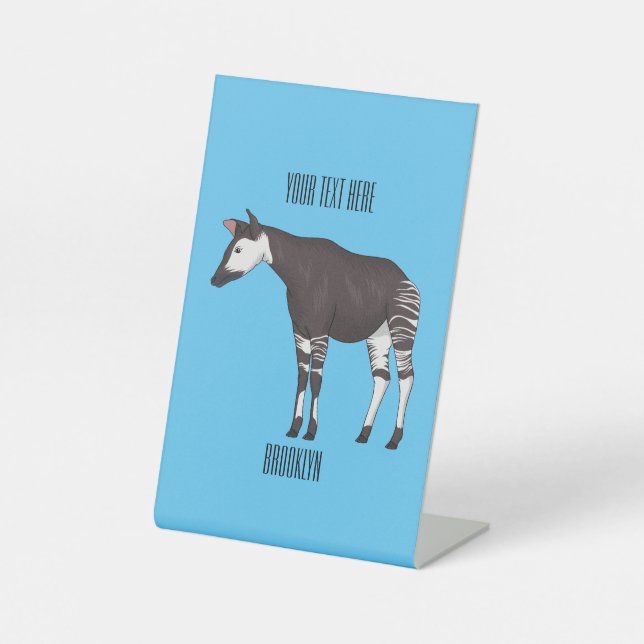 Okapi cartoon Illustration Sockelschild (Vorderseite)