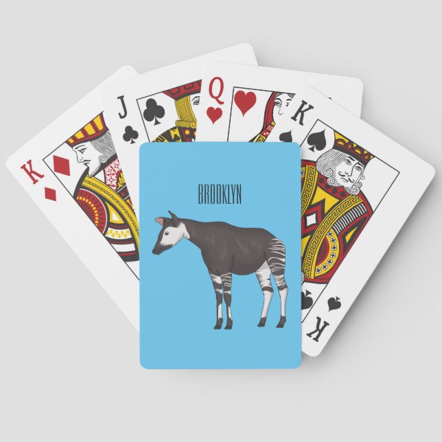 Okapi cartoon Illustration Spielkarten (Rückseite)