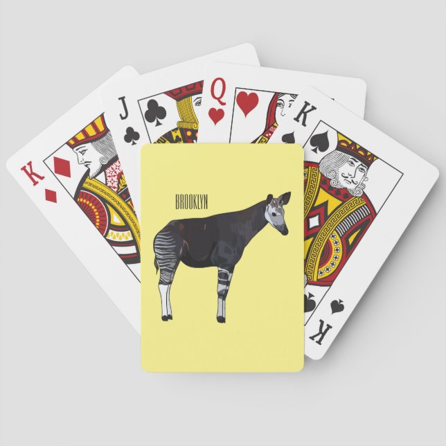 Okapi cartoon Illustration Spielkarten (Rückseite)