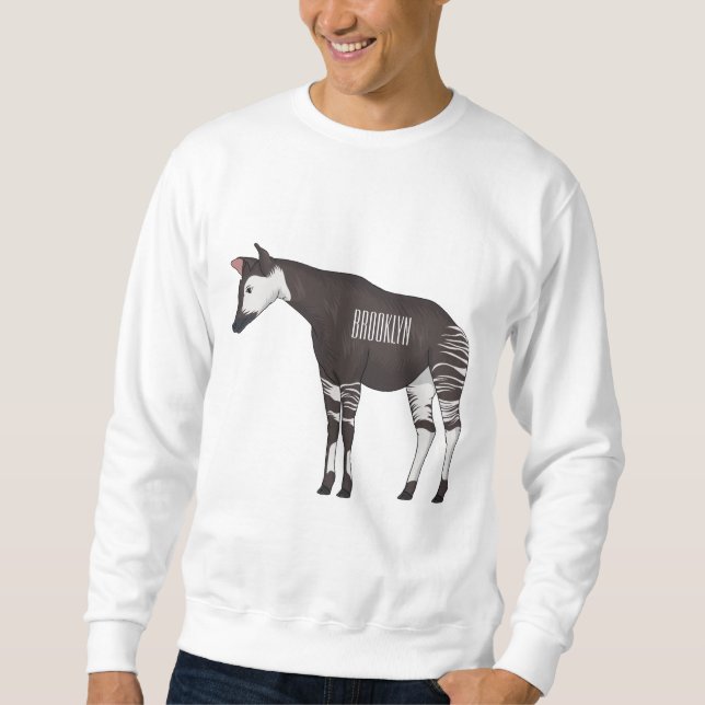 Okapi cartoon Illustration Sweatshirt (Vorderseite)