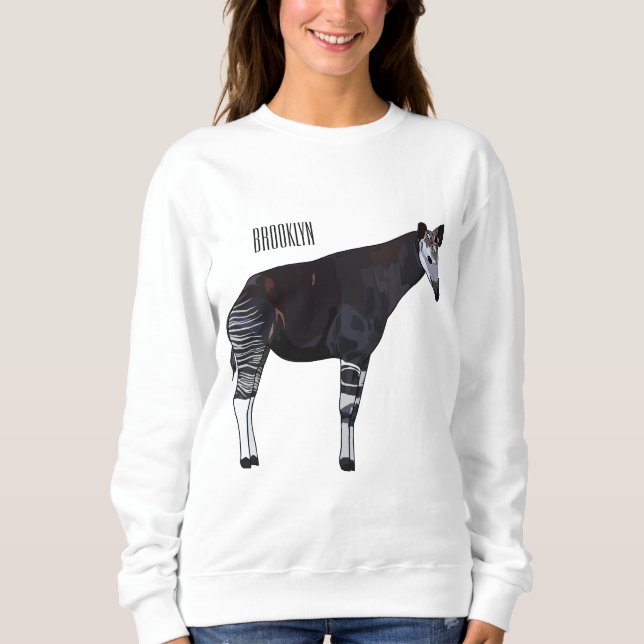 Okapi cartoon Illustration Sweatshirt (Vorderseite)
