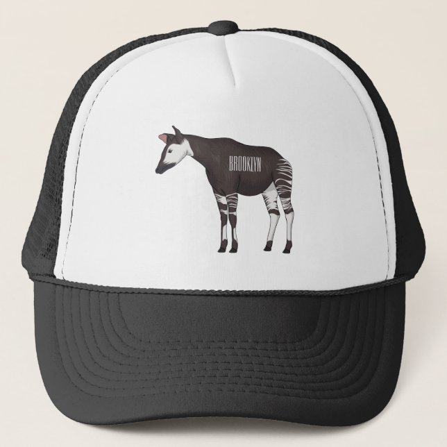 Okapi cartoon Illustration Truckerkappe (Vorderseite)