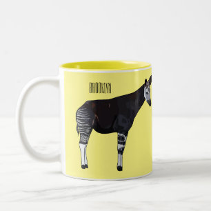 Okapi cartoon Illustration Zweifarbige Tasse
