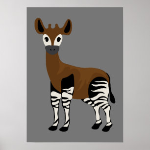 Okapi-Cartoon, majestätisches Okapi-Tier, Okapi-Li Poster