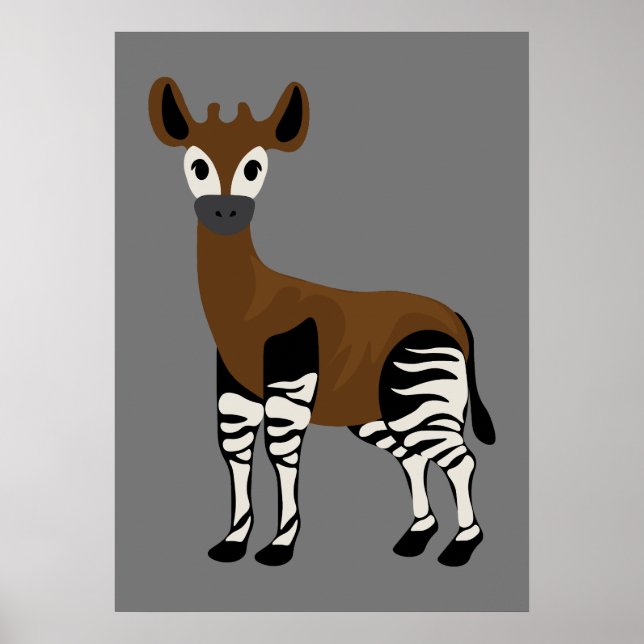 Okapi-Cartoon, majestätisches Okapi-Tier, Okapi-Li Poster (Vorne)