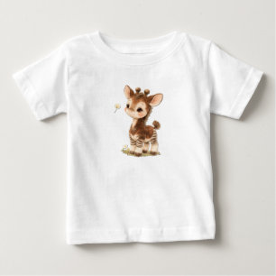 Okapi-Hirsch Baby-T-Shirt – Cute Gepunktet & Gestr Baby T-shirt