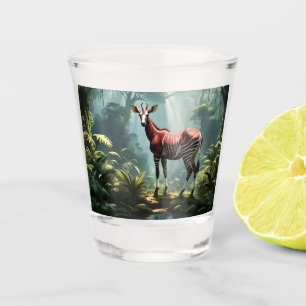 Okapi im Regenwald (Zebra Giraffe) Schnapsglas