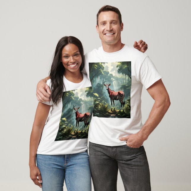 Okapi im Regenwald (Zebra Giraffe) T-Shirt (Unisex)