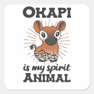 Okapi ist mein Geisttier - Okapis sind Niedlich Quadratischer Aufkleber