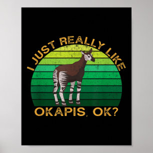Okapi Lustiges Tier Zitat Mit Vintage-Form-Design Poster