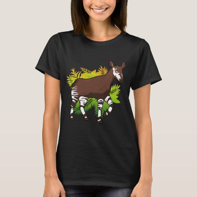 Okapi Niedlich Forest Giraffe Afrika Tiersafari T-Shirt (Vorderseite)