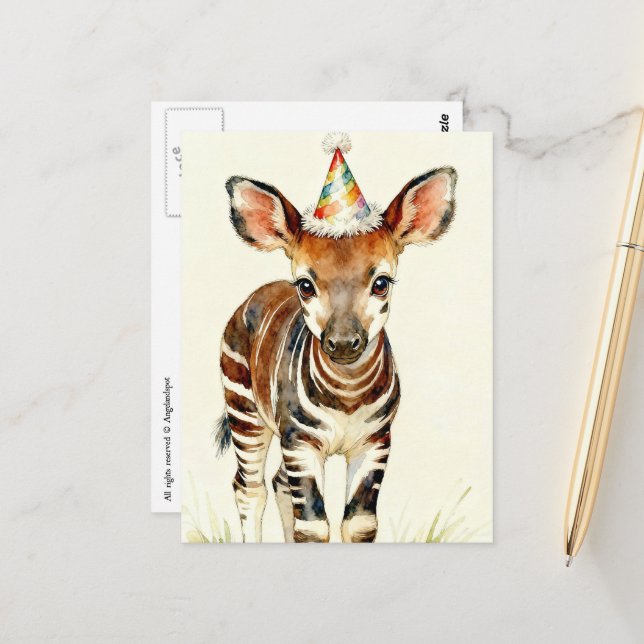 Okapi Postkarte (Vorderseite/Rückseite Beispiel)