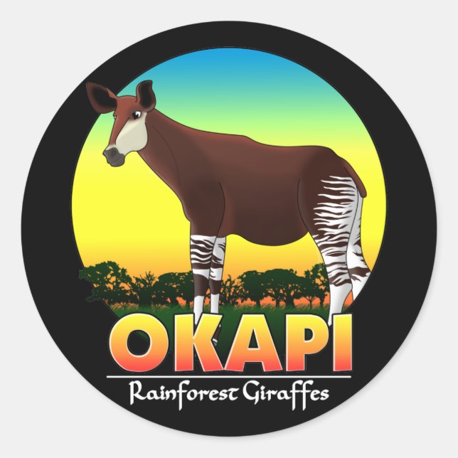 Okapi Runder Aufkleber (Vorderseite)