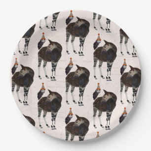 OKAPI-U. EULEN-GEBURTSTAG PAPPTELLER