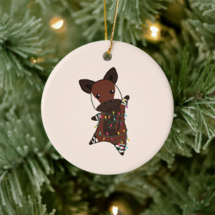 Okapi Weihnachtsschnee Wintertiere Okapis Keramik Ornament
