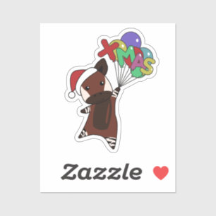 Okapi Weihnachtsschnee Wintertiere Okapis Sticker