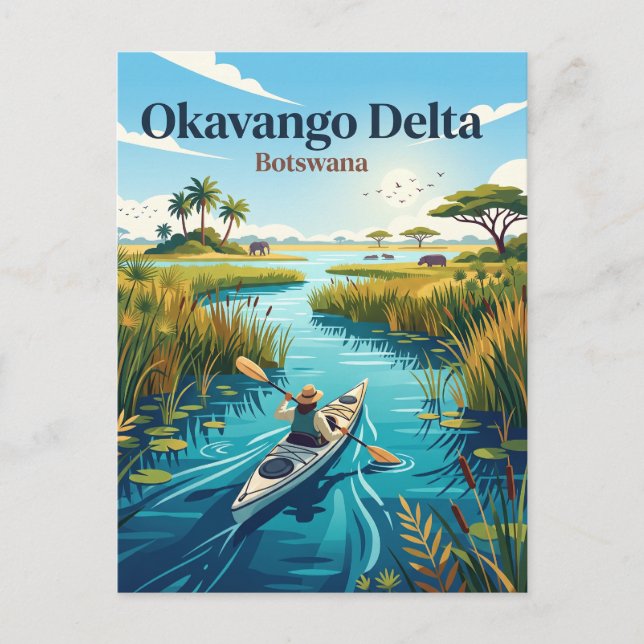 Okavango-Delta Botswana Postkarte (Vorderseite)
