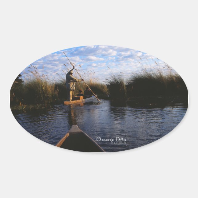 Okavango-Delta-Foto Ovaler Aufkleber (Vorderseite)