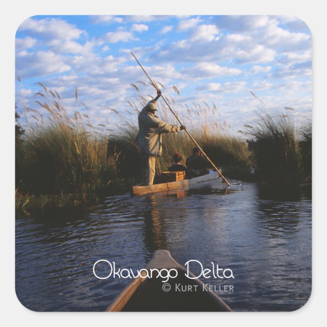 Okavango Delta Quadratischer Aufkleber (Vorderseite)