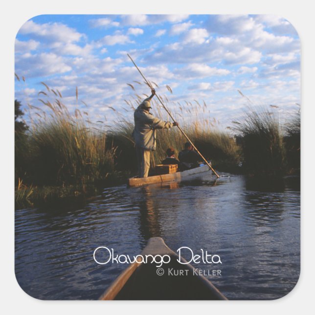 Okavango Delta Quadratischer Aufkleber (Vorderseite)