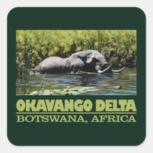 Okavango Dreieck Quadratischer Aufkleber