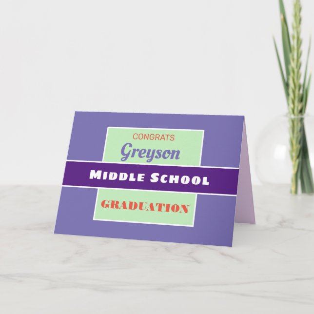 Okay. Custom Middle school graduation card! Karte (Vorderseite)