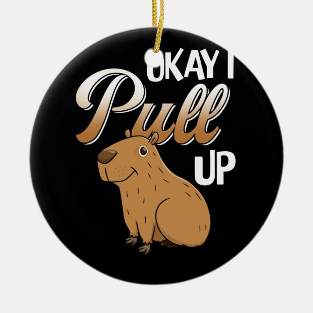 Okay I Pull Up Capybara Hydrochoerus hydrochaeris Keramik Ornament (Vorne)