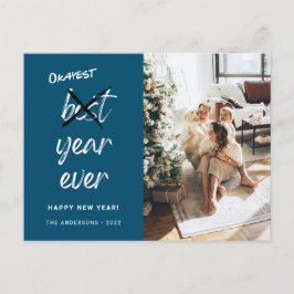 Okay, Jahr für Foto Familie Neujahr Aquamarin Postkarte