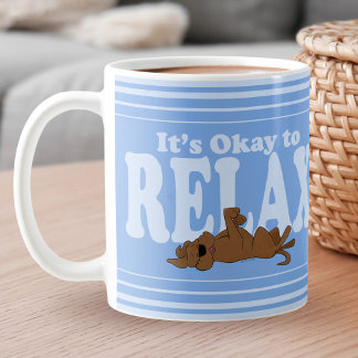 Okay, sich entspannen süßer Hund Selbstfürsorge Bl Kaffeetasse