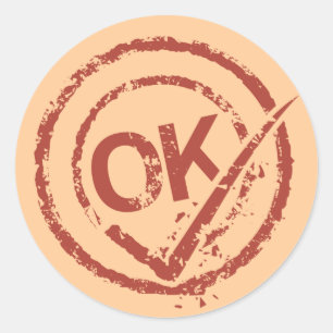 OKAYBriefmarke Runder Aufkleber