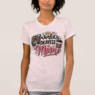 Okayeste Mutter der Welt Leopardendruck Unordentli T-Shirt