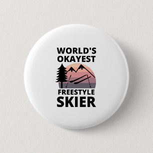 Okayester Freestyle-Skifahrer - Lustiges Skifahren Button