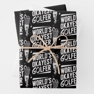 Okayester Golfer der Welt Lustiger Golf Liebhaber Geschenkpapier Set