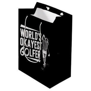Okayester Golfer der Welt Lustiger Golf Liebhaber Mittlere Geschenktüte