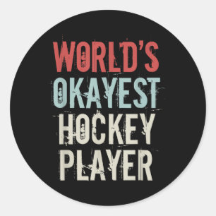 Okayester Hockeyspieler Olympischer Eishockey-Fi Runder Aufkleber