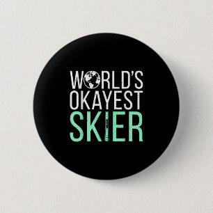 Okayester Skifahrer der Welt Schnee Wintersport Sk Button
