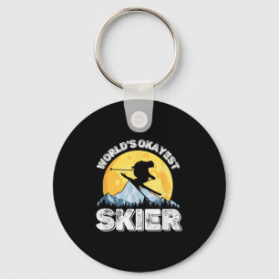 Okayester Skifahrer Retro Vintage Skiliebhaber Ski Schlüsselanhänger