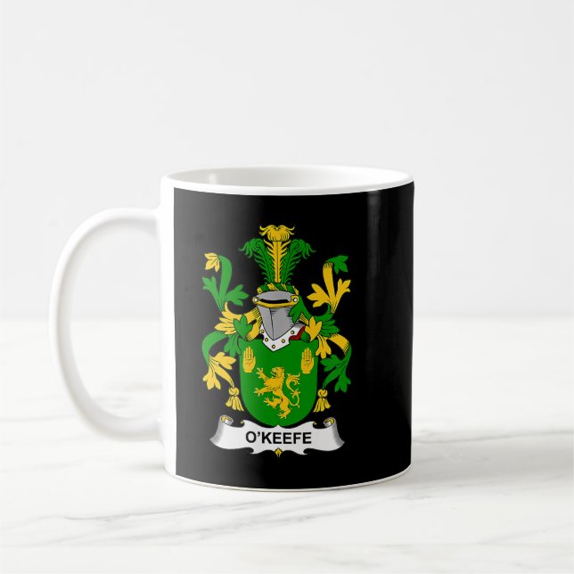O'Keefe Coat of Arms Familienwappen Kaffeetasse (Links)