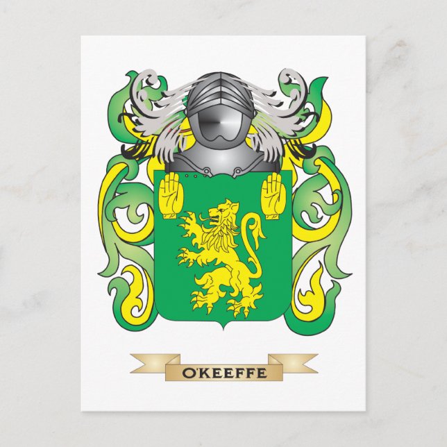 O'Keeffe-Wappen (Familienwappen) Postkarte (Vorderseite)