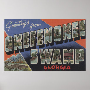 Okefenokee Sumpf, Georgia - große Buchstabe-Szenen Poster
