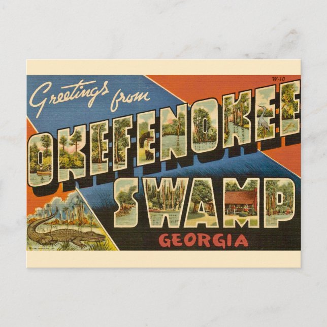 Okefenokee Swamp GA Postcard Postkarte (Vorderseite)