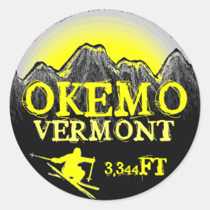 Okemo Vermont Gelbe Aufkleber für die Skitouren