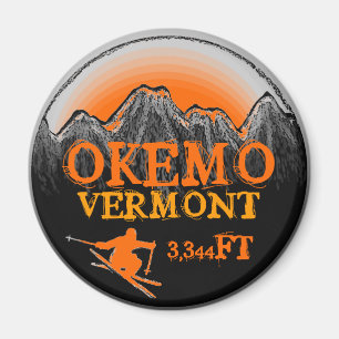 Okemo Vermont-Orange-Ski-Kunsthochmagnet Magnet